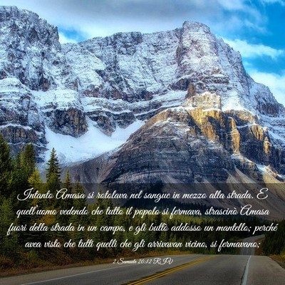 Picture 03 - 2 Samuele 20:12 RIV - Intanto Amasa si rotolava nel sangue in mezzo - Bible Verse Picture