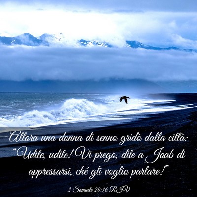 Picture 03 - 2 Samuele 20:16 RIV - Allora una donna di senno gridò dalla città: - Bible Verse Picture