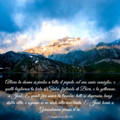 Picture 03 - 2 Samuele 20:22 RIV - Allora la donna si rivolse a tutto il popolo col - Bible Verse Picture