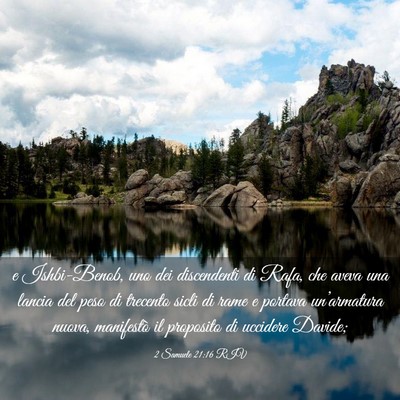 Picture 03 - 2 Samuele 21:16 RIV - e Ishbi-Benob, uno dei discendenti di Rafa, che - Bible Verse Picture
