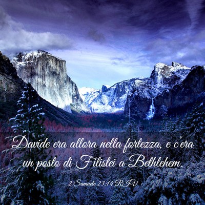 Picture 03 - 2 Samuele 23:14 RIV - Davide era allora nella fortezza, e c’era un - Bible Verse Picture