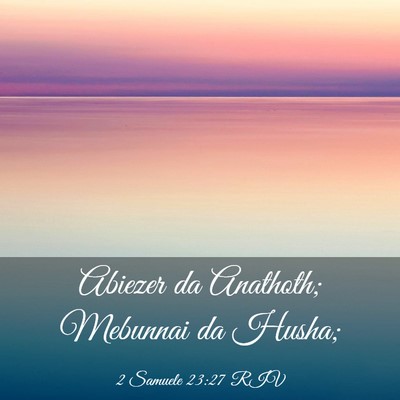 Picture 03 - 2 Samuele 23:27 RIV - Abiezer da Anathoth; Mebunnai da - Bible Verse Picture