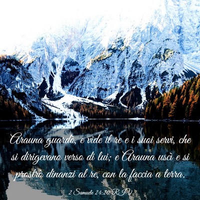 Picture 03 - 2 Samuele 24:20 RIV - Arauna guardò, e vide il re e i suoi servi, che - Bible Verse Picture