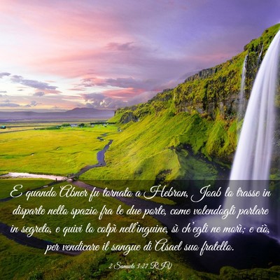Picture 03 - 2 Samuele 3:27 RIV - E quando Abner fu tornato a Hebron, Joab lo - Bible Verse Picture