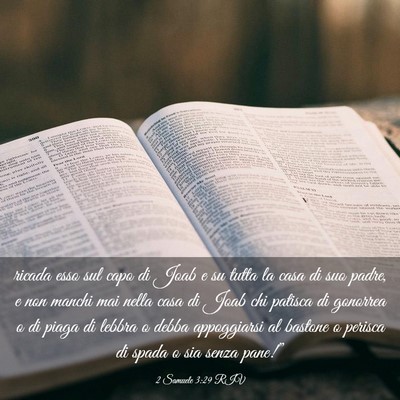 Picture 03 - 2 Samuele 3:29 RIV - ricada esso sul capo di Joab e su tutta la casa - Bible Verse Picture