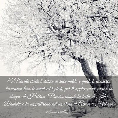 Picture 03 - 2 Samuele 4:12 RIV - E Davide diede l’ordine ai suoi militi, i quali - Bible Verse Picture
