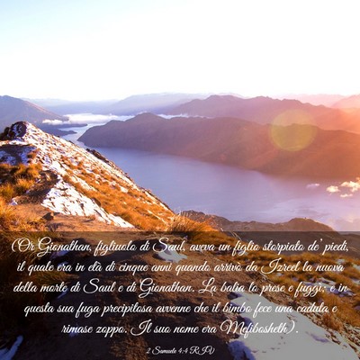 Picture 03 - 2 Samuele 4:4 RIV - (Or Gionathan, figliuolo di Saul, aveva un figlio - Bible Verse Picture