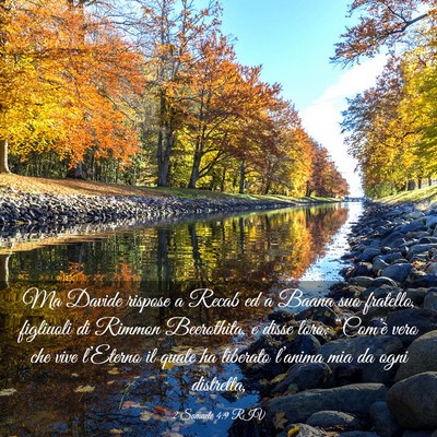 Picture 03 - 2 Samuele 4:9 RIV - Ma Davide rispose a Recab ed a Baana suo - Bible Verse Picture