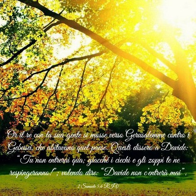 Picture 03 - 2 Samuele 5:6 RIV - Or il re con la sua gente si mosse verso - Bible Verse Picture