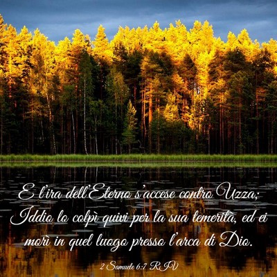 Picture 03 - 2 Samuele 6:7 RIV - E l’ira dell’Eterno s’accese contro Uzza; - Bible Verse Picture