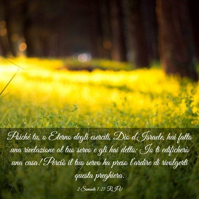 Picture 03 - 2 Samuele 7:27 RIV - Poiché tu, o Eterno degli eserciti, Dio - Bible Verse Picture