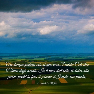 Picture 03 - 2 Samuele 7:8 RIV - Ora dunque parlerai così al mio servo Davide: - Bible Verse Picture