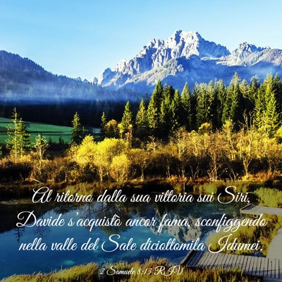 Picture 03 - 2 Samuele 8:13 RIV - Al ritorno dalla sua vittoria sui Siri, Davide - Bible Verse Picture