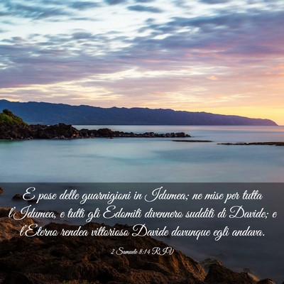 Picture 03 - 2 Samuele 8:14 RIV - E pose delle guarnigioni in Idumea; ne mise per - Bible Verse Picture