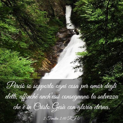 Picture 03 - 2 Timoteo 2:10 RIV - Perciò io sopporto ogni cosa per amor degli - Bible Verse Picture