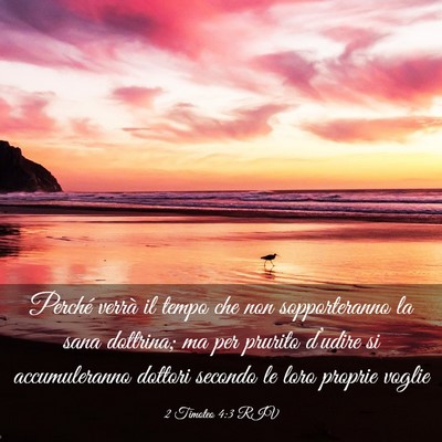 Picture 03 - 2 Timoteo 4:3 RIV - Perché verrà il tempo che non sopporteranno la - Bible Verse Picture