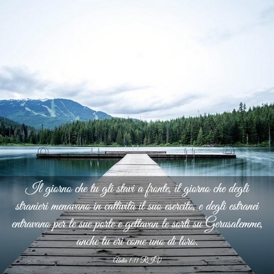 Picture 03 - Abdia 1:11 RIV - Il giorno che tu gli stavi a fronte, il giorno - Bible Verse Picture