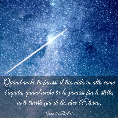 Picture 03 - Abdia 1:4 RIV - Quand’anche tu facessi il tuo nido in alto come - Bible Verse Picture