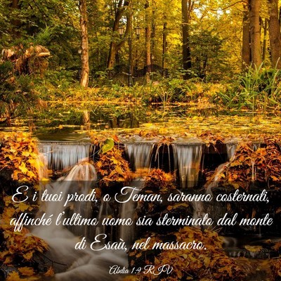 Picture 03 - Abdia 1:9 RIV - E i tuoi prodi, o Teman, saranno costernati, - Bible Verse Picture