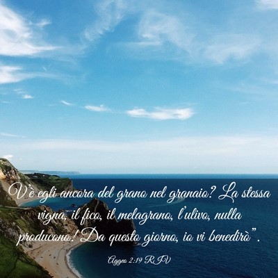 Picture 03 - Aggeo 2:19 RIV - V’è egli ancora del grano nel granaio? La - Bible Verse Picture