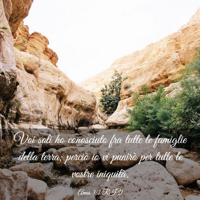 Picture 03 - Amos 3:2 RIV - Voi soli ho conosciuto fra tutte le famiglie - Bible Verse Picture