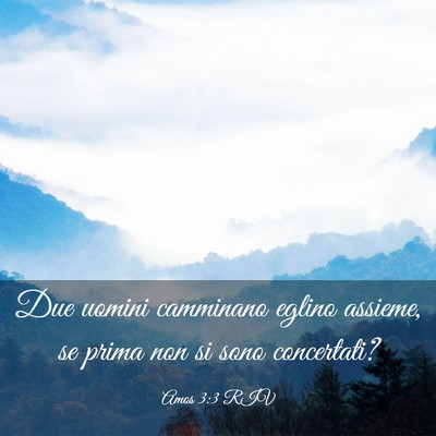 Picture 03 - Amos 3:3 RIV - Due uomini camminano eglino assieme, se prima non - Bible Verse Picture