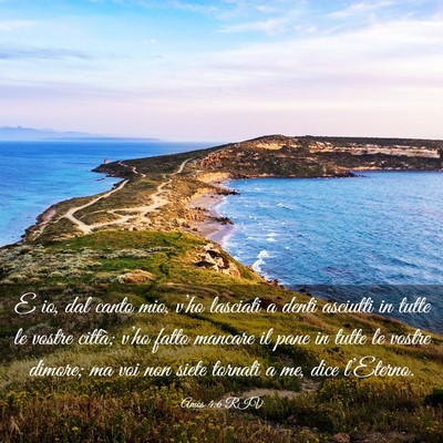 Picture 03 - Amos 4:6 RIV - E io, dal canto mio, v’ho lasciati a denti - Bible Verse Picture