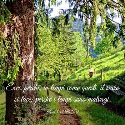 Picture 03 - Amos 5:13 RIV - Ecco perché, in tempi come questi, il savio si - Bible Verse Picture