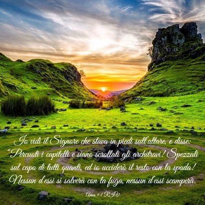 Picture 03 - Amos 9:1 RIV - Io vidi il Signore che stava in piedi - Bible Verse Picture