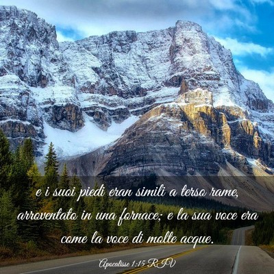 Picture 03 - Apocalisse 1:15 RIV - e i suoi piedi eran simili a terso rame, - Bible Verse Picture