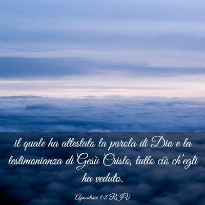 Picture 03 - Apocalisse 1:2 RIV - il quale ha attestato la parola di Dio e la - Bible Verse Picture