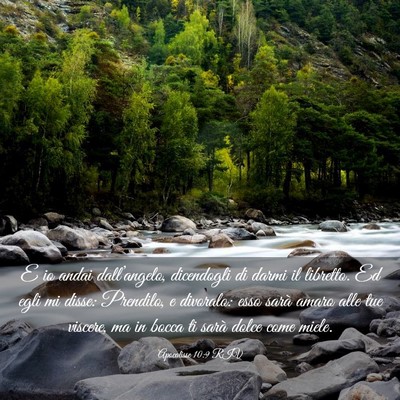 Picture 03 - Apocalisse 10:9 RIV - E io andai dall’angelo, dicendogli di darmi il - Bible Verse Picture