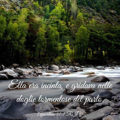 Picture 03 - Apocalisse 12:2 RIV - Ella era incinta, e gridava nelle doglie - Bible Verse Picture