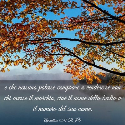 Picture 03 - Apocalisse 13:17 RIV - e che nessuno potesse comprare o vendere se non - Bible Verse Picture