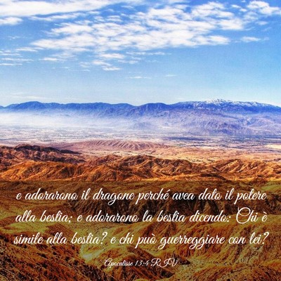 Picture 03 - Apocalisse 13:4 RIV - e adorarono il dragone perché avea dato il - Bible Verse Picture