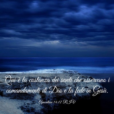 Picture 03 - Apocalisse 14:12 RIV - Qui è la costanza dei santi che osservano i - Bible Verse Picture