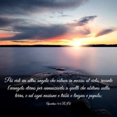 Picture 03 - Apocalisse 14:6 RIV - Poi vidi un altro angelo che volava in mezzo al - Bible Verse Picture