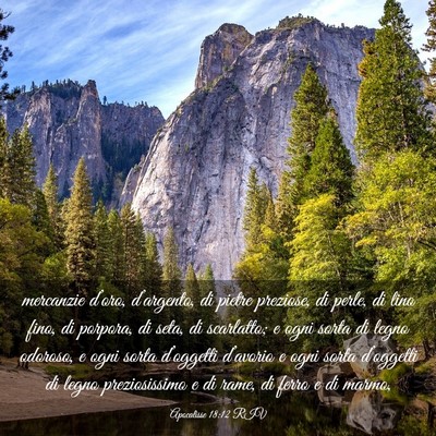 Picture 03 - Apocalisse 18:12 RIV - mercanzie d’oro, d’argento, di pietre - Bible Verse Picture