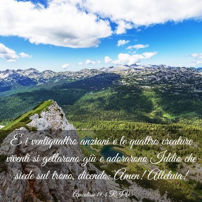 Picture 03 - Apocalisse 19:4 RIV - E i ventiquattro anziani e le quattro creature - Bible Verse Picture