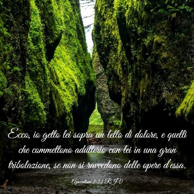Picture 03 - Apocalisse 2:22 RIV - Ecco, io getto lei sopra un letto di dolore, e - Bible Verse Picture