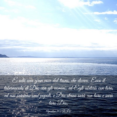 Picture 03 - Apocalisse 21:3 RIV - E udii una gran voce dal trono, che diceva: Ecco - Bible Verse Picture