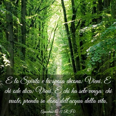 Picture 03 - Apocalisse 22:17 RIV - E lo Spirito e la sposa dicono: Vieni. E chi ode - Bible Verse Picture