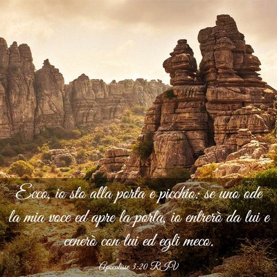 Picture 03 - Apocalisse 3:20 RIV - Ecco, io sto alla porta e picchio: se uno ode la - Bible Verse Picture