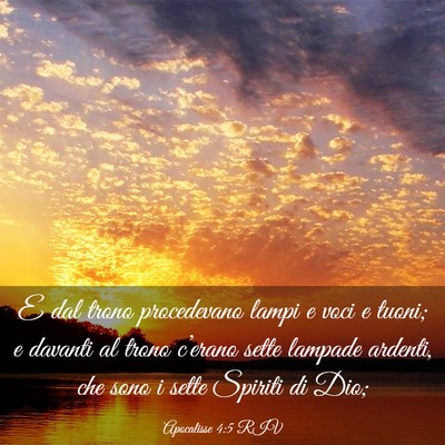 Picture 03 - Apocalisse 4:5 RIV - E dal trono procedevano lampi e voci e tuoni; e - Bible Verse Picture