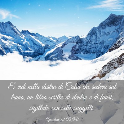 Picture 03 - Apocalisse 5:1 RIV - E vidi nella destra di Colui che sedeva sul - Bible Verse Picture