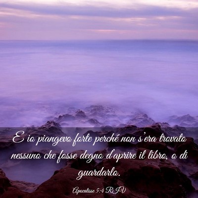 Picture 03 - Apocalisse 5:4 RIV - E io piangevo forte perché non s’era trovato - Bible Verse Picture