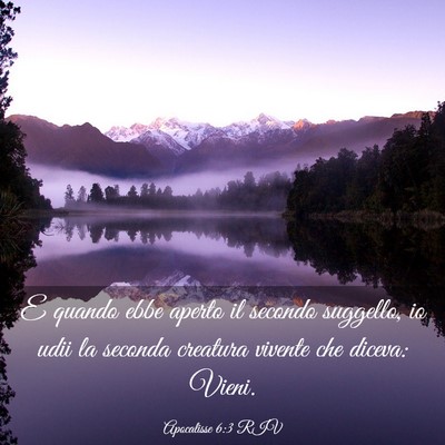 Picture 03 - Apocalisse 6:3 RIV - E quando ebbe aperto il secondo suggello, io udii - Bible Verse Picture