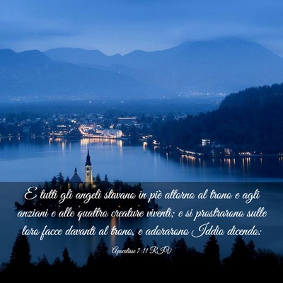 Picture 03 - Apocalisse 7:11 RIV - E tutti gli angeli stavano in piè attorno al - Bible Verse Picture