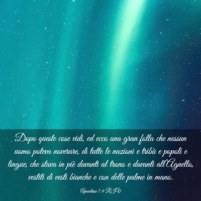 Picture 03 - Apocalisse 7:9 RIV - Dopo queste cose vidi, ed ecco una gran folla che - Bible Verse Picture