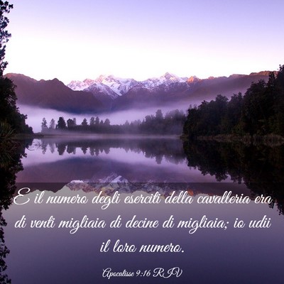 Picture 03 - Apocalisse 9:16 RIV - E il numero degli eserciti della cavalleria era - Bible Verse Picture